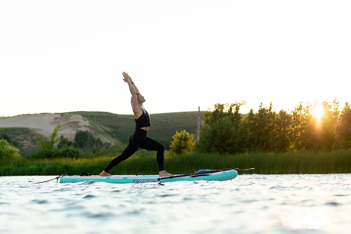 Yoga on a stand-up paddle board (SUP)